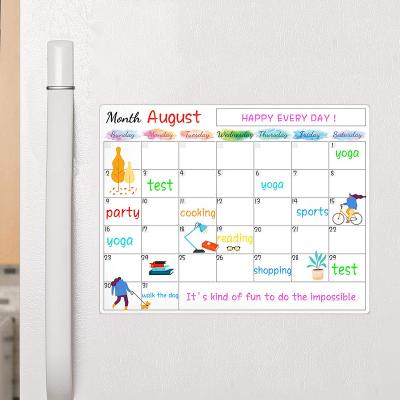 China Recyclable Dry Erase Magnetic Planner Calendar for Home Fridge White Board Magnetic Wall Kitchen Decor Grocery List Magnet Pad for sale