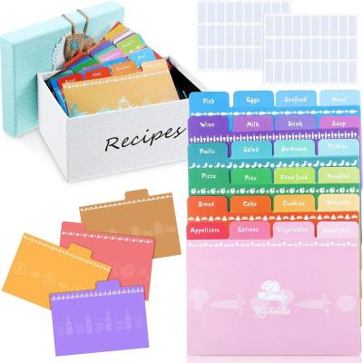 China Europe Recipe Card Dividers Tags include 24 marked and 12 blank tabs 60 adhesive tags work with cards for recipe box organize for sale