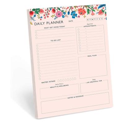 China Checklist 50 Tear Off Undated Sheets To Do List Custom Notepad Floral Daily Planner with Space Custom for Schedule Checklist Productivity for sale