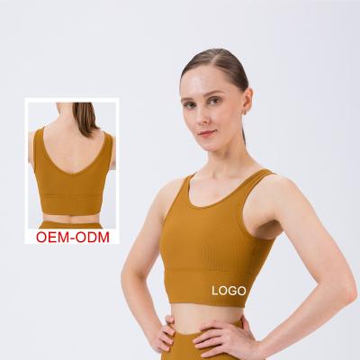 China QUICK DRY Bra Gym Top Women's Breathable Yoga Fitness Sports Crop Tank Top Vest Vest for sale