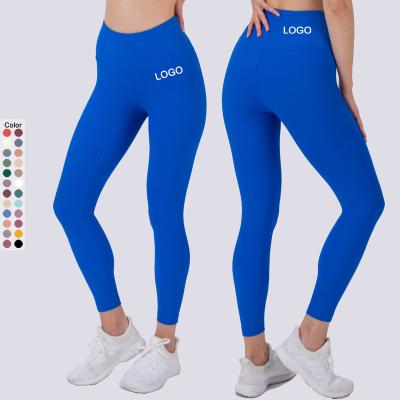 China Breathable wholesale workout ribbed crack! crack! Women's Gym Leggings Ladies Butt Compression Yoga Pants Straight Leg Yoga Pants for sale