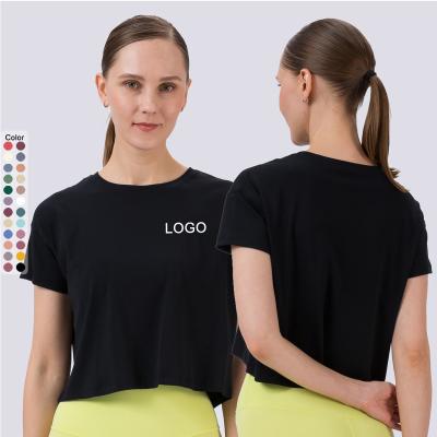 China Breathable Fashion Yoga Tops Summer Short Sleeve T-shirt Fitness Shirts Woman Yoga Crop Running Quick Dry Top for sale