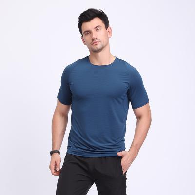 China Men's Gym Clothing Men's Gym Short Sleeve T-shirt Stretch Men's Summer Breathable Fitness Sports Running Casual Men's T-shirt for sale