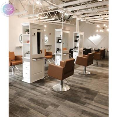 China Barber Styling Stations Wooden Hair Styling Stations Makeup Salon Mirror for Barber Shop Mirror Station for sale