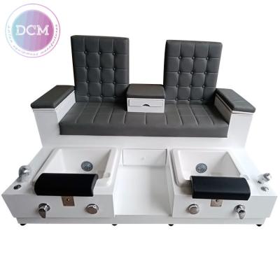 China Dual Seat Pedicure Chair Pedicure Stations For Nail Beauty Salon for sale