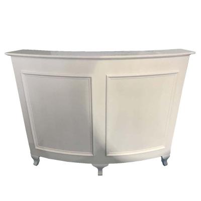 China Customizable Size Durable White Wooden Reception Counter For Reception for sale