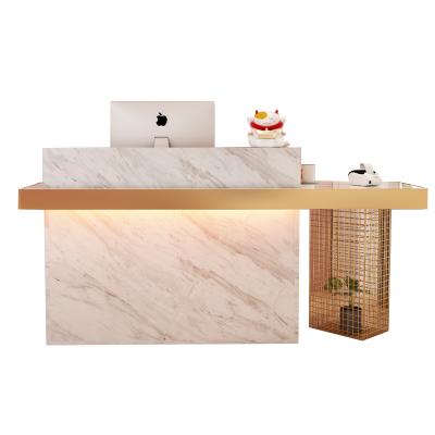 China Customizable Height Fashion Marble Pattern Receptions Front Counter For Beauty Salon for sale