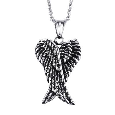 China FASHIONABLE European and American Style Stainless Steel Angel Wing Men and Women Pendant for sale