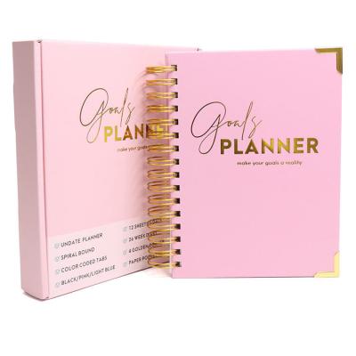 China Daily Weekly Monthly Planner Leter Wholesale Power Planner 5 Color Ready To Ship A5 Size 272 Pages Power Planner For Personal And Business With Gift Box for sale