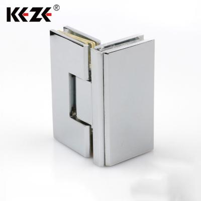 China Durable 8mm Frameless Hydraulic Shower Room Mounted Gold Glass Door Flange Hinge 90 Degree for sale