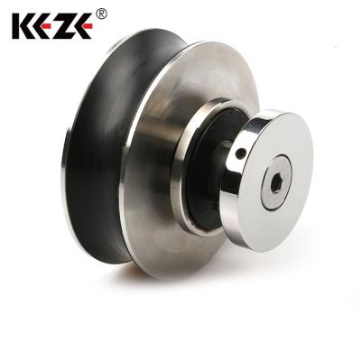 China 304 Stainless Steel Fits 6MM To 12MM Tempered Glass Stainless Steel Pulley Wheel for sale