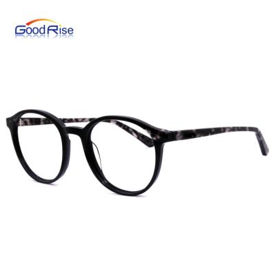 China New Wholesale Computer Glass Blue Blocking Optical Glasses Frame Blue Light Blocking Glasses Clear Round Shape Acetate Optical Frames for sale