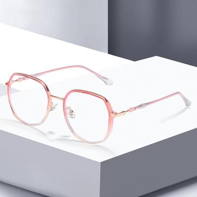 China 2021 Custom Logo Fashionable Blue Eyeglasses Anti Work Study Reading Glasses for sale