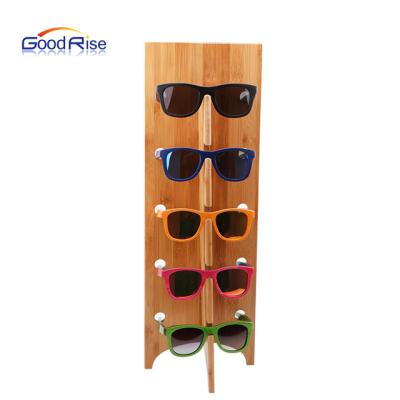 China Sunglasses stand Five-layerTthree-dimensional sunglasses for display stand natural bamboo sunglasses display for sale