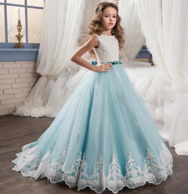 China S641F 2022 new children's sleeveless lace bridesmaid dress hot drilling wedding for sale