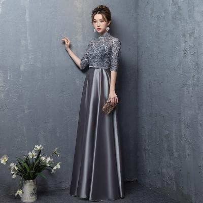 China 2021 S311F Anti-wrinkle new banquet temperament generous thin long and simple finished bridesmaid dress for sale