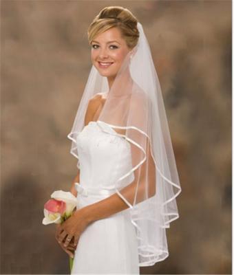 China S381 2021New Hot Sale High Quality Romantic Wedding Veil Soft Touch Short Two-Layer With Comb Wedding Veil Bridal Veils for sale