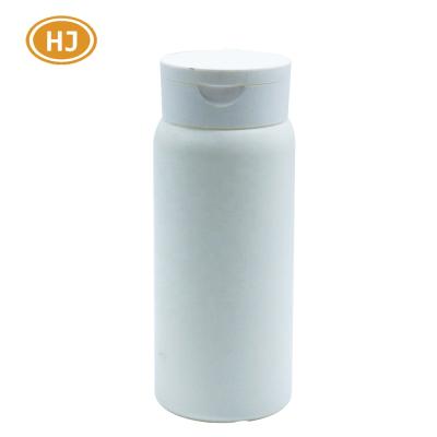 China BEAUTY PACKAGING 100ml Matte White HDPE Powder Bottle with Flip Top Cap for sale