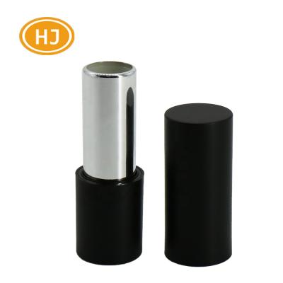 China Eco-friendly Vintage Empty Round Aluminum Lipstick Packaging Eco Plastic Lipstick Container Black Cosmetics Makeup Lipstick Tube Lid for sale