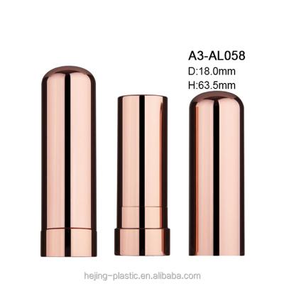 China Cosmetic Empty Aluminum Lipstick Tube Rose Gold Color for sale