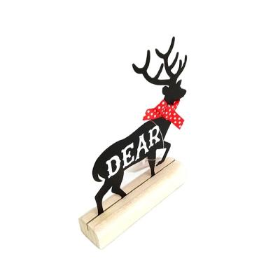 China Other Desktop Decor Wooden Metal Rack Deer Decorative With Inspirational Word And Lovely Shape for sale