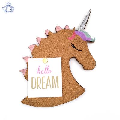 China Unicorn Shaped Cork Pin Board Bulletin - Europe Home Decor Wall Sign for Photos, Notes, To-Do List for sale