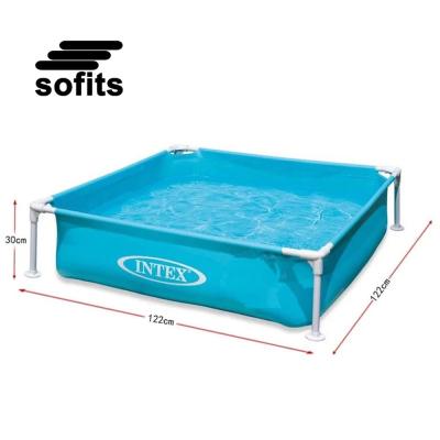 China 100% Original INTEX 57173 Outdoor Use Baby Pool Rectangle Metal Frame Swimming Pool for sale