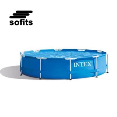 China Outdoor Use Ready To Board Durable Above Ground Pool Intex 28202 Metal Frame Around Pool With Filter Pump for sale