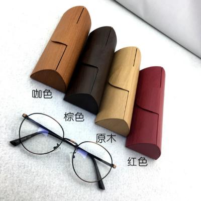 China PU Glass Folding Triangle Protective Glass Case Foldable Handmade Leather Sunglasses Case for sale