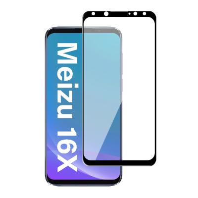 China Mobile cell phone package screen full glass 9h single hd clear glue for Meizu 16x silk screen tempered film for sale