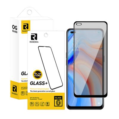 China High quality mobile phone for oppo a93 reno 4 reno 4f full glue screen protector privacy glass screen film for sale