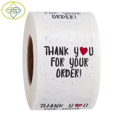 China Scratch Off Paper Sticker In Stock Thank You Sticker Label Roll Adhesive Custom Thank You Label Business Sticker Printing for sale