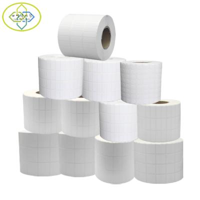 China Custom Rolls Paper Size Blank Barcode Thermal Transfer Label Self Adhesive Stickers Rolls for Shipping Mark for sale