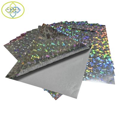 China Wholesale High Quality Heat Resistant Foil Glass Fragment Laser 3D Hologram Self Adhesive Sticker A4/A3size for sale