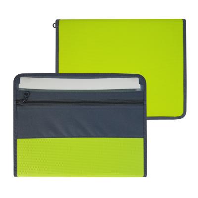 China PP Expanding Folder With Zipper Sticker Label Transparent 12 Folder Inside Pockets for sale