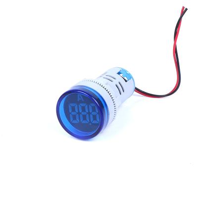 China Fast Delivery Signaling LED Round 0-100A Digital Ammeter Ac380V 22Mm High Quality Current Multimeter Wire Lamp AD16-22DSA 03 for sale