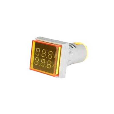 China High Grade Lights 22mm Volt Amp Meter AD16-22FVA Digital Amp Meter Square 60-500V 0-100A Led Voltmeter AD16-22FVA 01 for sale