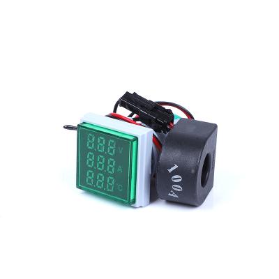 China Cheap led lights digital thermometer AD16=22VAT 1 in 3 volt amp meter -20-199c 0-100A 60-500V volt amp meter AD16-22VAT 01 for sale