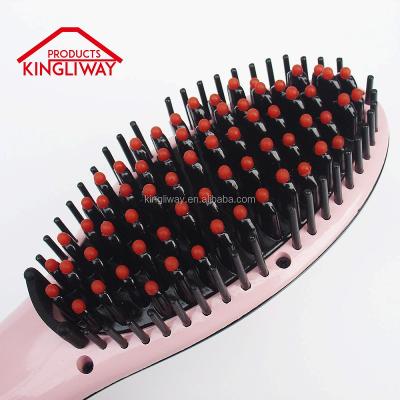 China Professional Household Hair Comb Electric Ceramic Flat Iron Hair Straightener Brush for sale