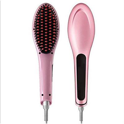 China Safety Pink Electric Ceramic Hair Straightener Electric Flat Iron Comb for sale