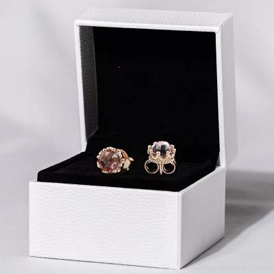 China Hot FASHIONABLE HOT TRENDIE Gold Earrings Rose Silver Pink Silver Women LogoALE1.1making Original Jewelry S925 Zircon Diamond Sparkle Rose for sale