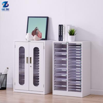 China ZHENGDONG Luxury A4 Adjustable Security Drawer Organizer Security Multi Drawer Metal File Storage Cabinet Desk for sale