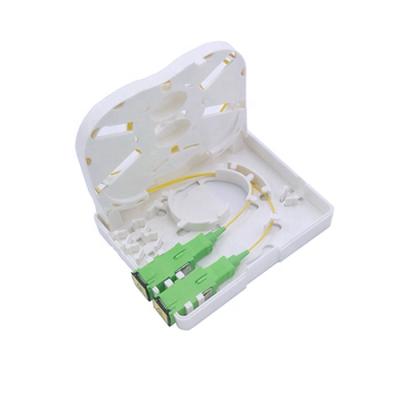 China LAN Plastic 2 Fibers FTTH Left Fiber Optic Terminal Box, Left Outlet 2 Fiber Optic Faceplate for sale