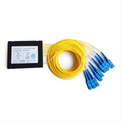 China Wholesale Fiber Optic Equipment 8 Way Fiber Optic PLC Splitter Less ABS SC UPC PLC 1x8 Fiber Optic Splitter for sale