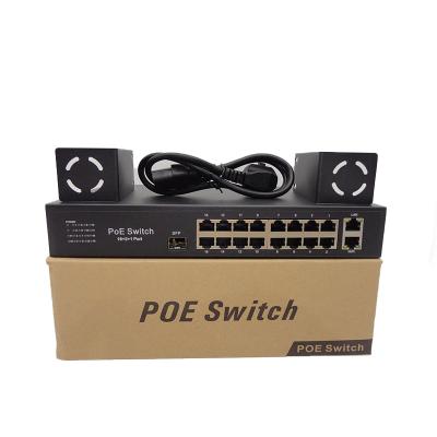 China PoE 16FE(Poe)+2GE Poe standard detection and identification switch automatic unmanaged switch for sale