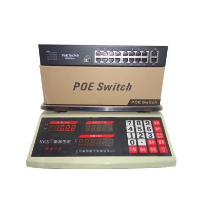 China POE Panel Indicator Monitor 16FE(Poe)+2GE Poe Unmanaged Switch PoE Switch for sale