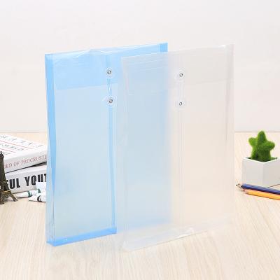 China A4 Large Rope Transparent Folder File Bag Large Capacity Plastic File Storage Bag A4 File Contract Office File Storage Bag for sale