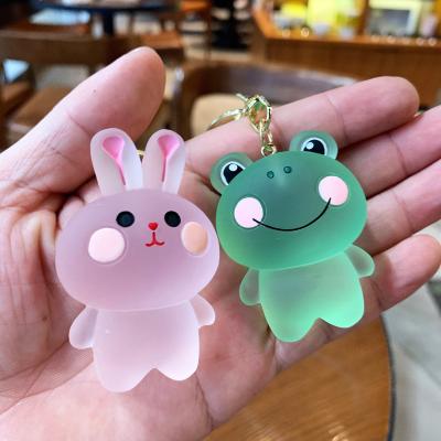 China Fashionable Transparent Acrylic Resin Bunny Keychain Cartoon Frog Bear Anime Key Chain Rabbit for sale