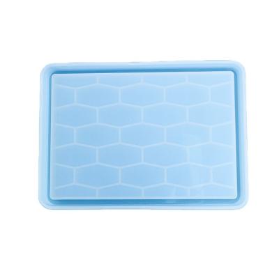 China Place Tray Silicone Mold Mirror Tray from Europe Crystal Epoxy Mold Honeycomb Large for sale