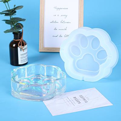 China Handmade Diy Crystal Epoxy Mold Silicone Mold Europe Cat Claw Amazon Mirror Ashtray New for sale